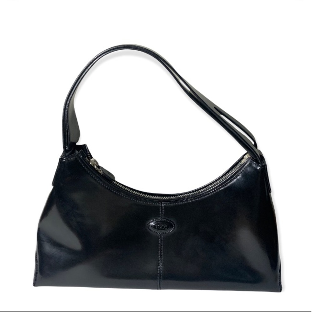 Tod’s Black small patent leather Black shoulder bag y2k